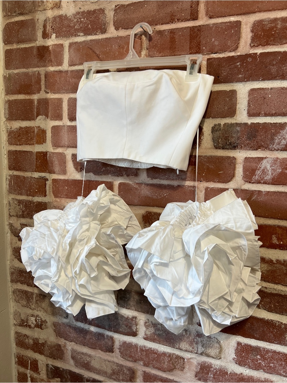 ZARA poplin Ruffled Crop Top